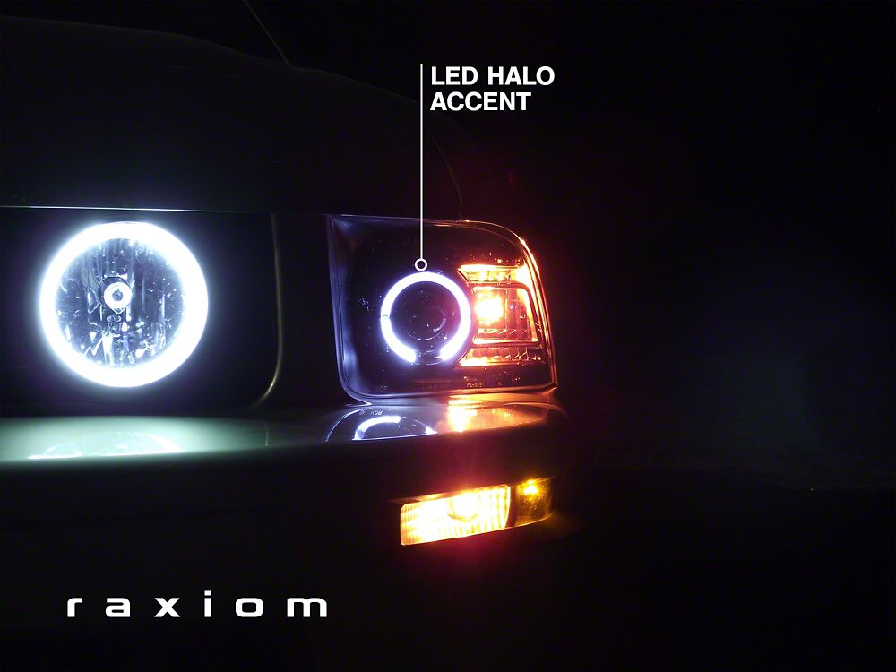 Raxiom 2010 Style LED Halo Headlights; Black Housing; Clear Lens (05-09  Mustang w/ Factory Halogen Headlights, Excluding GT500)