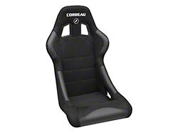 Corbeau Forza Racing Seat; Black Suede (79-22 Mustang)