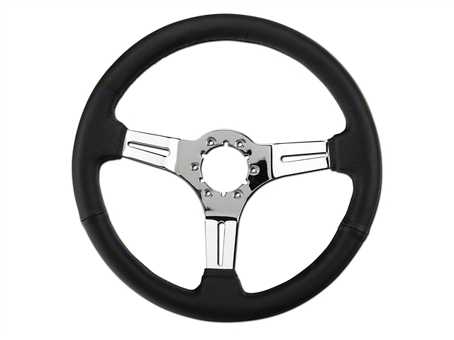 SpeedForm Leather Steering Wheel; Black (79-04 Mustang)