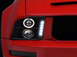 Axial LED Halo Projector Headlights; Black Housing; Clear Lens (05-09 GT, V6)