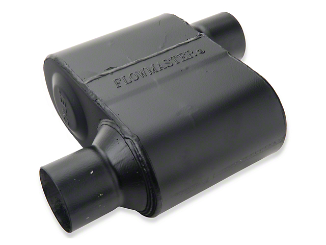 Flowmaster Super 10 Series Offset/Offset Oval Muffler; 2.50-Inch Inlet/2.50-Inch Outlet (Universal; Some Adaptation May Be Required)