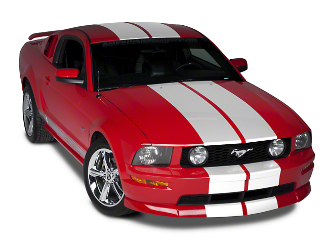 SEC10 Lemans Stripes; White; 12-Inch (79-22 Mustang)