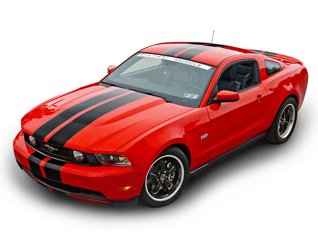 SEC10 Lemans Stripes; Gloss Black; 8-Inch (79-22 Mustang)