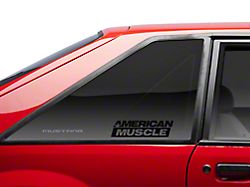 SEC10 AmericanMuscle Quarter Window Decal; Black (79-93 All)