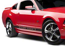 SEC10 Rocker Stripes with AmericanMuscle Logo; Black (79-21 All)