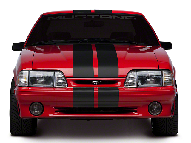 SEC10 Lemans Stripes; Matte Black; 8-Inch (79-93 Mustang)