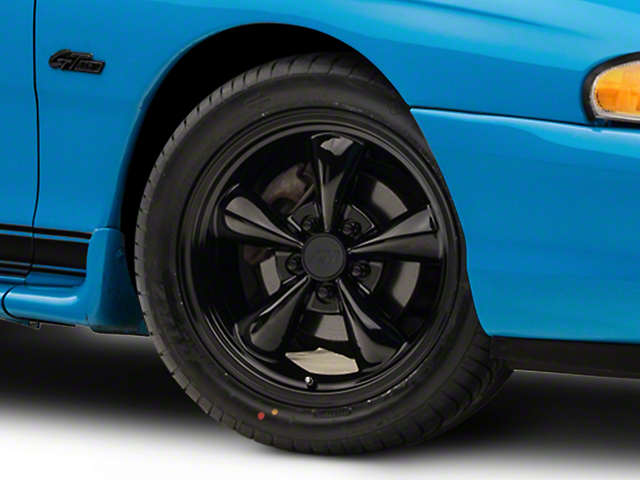 Bullitt Solid Gloss Black Wheel; 17x8 (94-98 Mustang)
