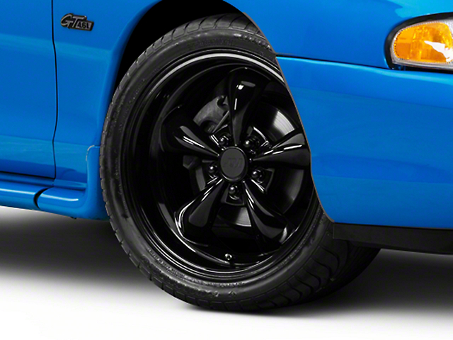 Deep Dish Bullitt Solid Gloss Black Wheel; 18x9 (94-98 Mustang)