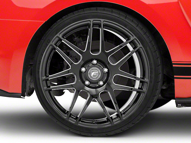 Forgestar F14 Monoblock Piano Black Wheel; Rear Only; 19x10 (15-22 Mustang GT, EcoBoost, V6)