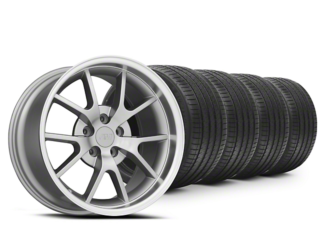 Staggered FR500 Style Anthracite Wheel and Sumitomo Maximum Performance HTR Z5 Tire Kit; 18x9/10 (99-04 Mustang)