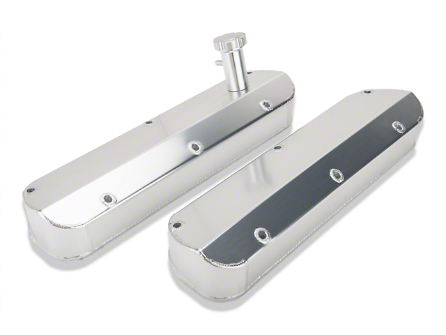 SR Performance Fabricated Aluminum Valve Covers; Clear Anodized (79-93 V8)