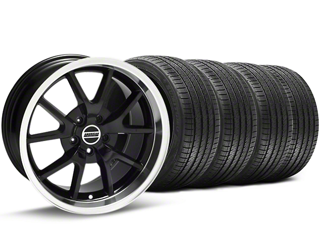 FR500 Style Black Wheel and Sumitomo Maximum Performance HTR Z5 Tire Kit; 17x9 (94-98 Mustang)