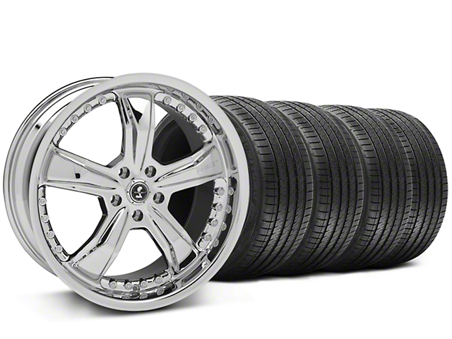 Shelby Razor Chrome Wheel and Sumitomo Maximum Performance HTR Z5 Tire Kit; 20x9 (05-14 Mustang)