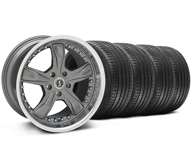 Staggered Shelby Razor Chrome Wheel and Sumitomo Maximum Performance HTR Z5 Tire Kit; 20x9/10 (05-14 Mustang)