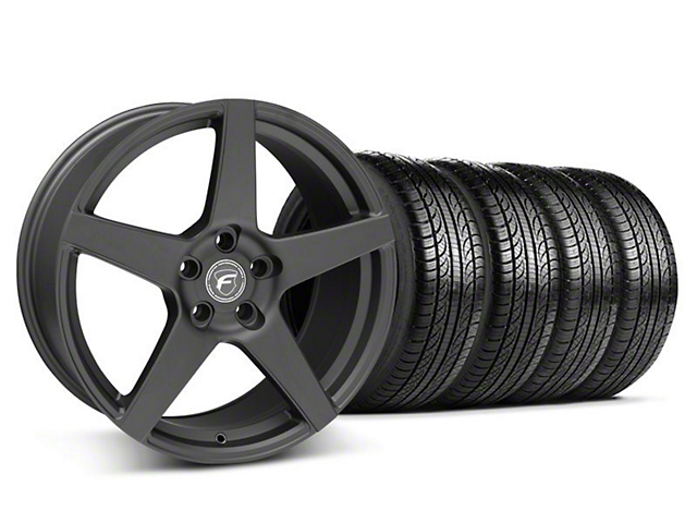 Forgestar CF5 Monoblock Matte Black Wheel and Pirelli Tire Kit; 19x9 (05-14 All)