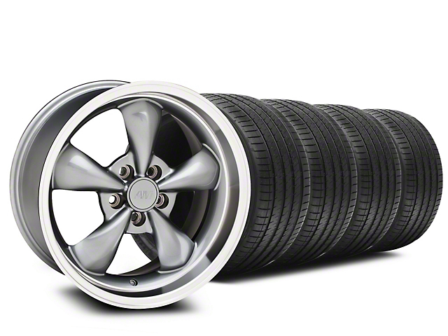 Staggered Bullitt Anthracite Wheel and Sumitomo Maximum Performance HTR Z5 Tire Kit; 18x9/10 (94-98 Mustang)