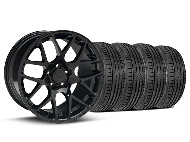 AMR Black Wheel and Sumitomo Maximum Performance HTR Z5 Tire Kit; 19x8.5 (05-14 Mustang)