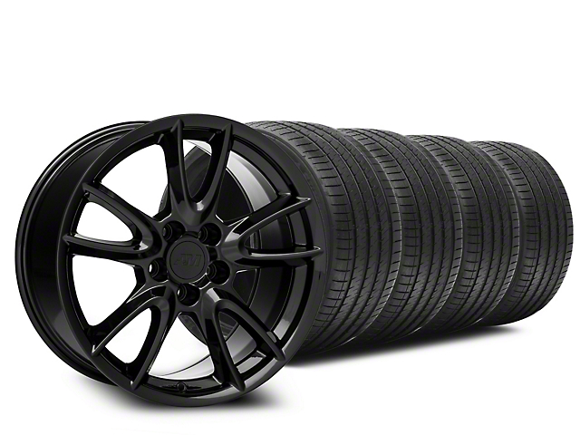 Track Pack Style Gloss Black Wheel and Sumitomo Maximum Performance HTR Z5 Tire Kit; 18x9 (99-04 All)