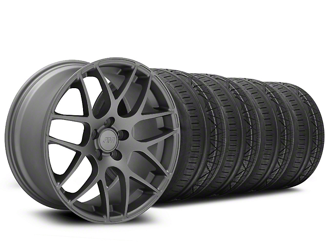 AMR Charcoal Wheel and NITTO INVO Tire Kit; 19x8.5 (05-14 Mustang)