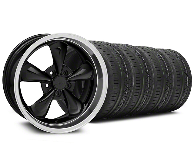 Bullitt Black Wheel and NITTO INVO Tire Kit; 19x8.5 (05-14 Mustang Standard GT, V6)