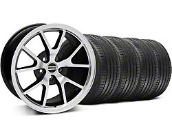 FR500 Style Black Machined Wheel and Sumitomo Maximum Performance HTR Z5 Tire Kit; 18x9 (94-98 Mustang)