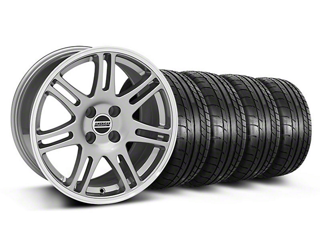 10th Anniversary Cobra Style Anthracite Wheel and Mickey Thompson Tire Kit; 17x9 (87-93 Mustang, Excluding Cobra)