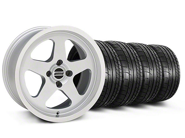 SC Style Silver Wheel and Mickey Thompson Tire Kit; 17x9 (87-93 All, Excluding Cobra)