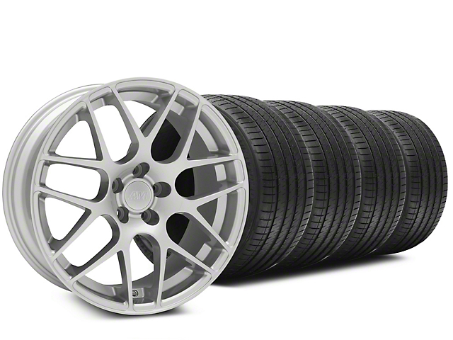 AMR Silver Wheel and Sumitomo Maximum Performance HTR Z5 Tire Kit; 19x8.5 (05-14 Mustang)