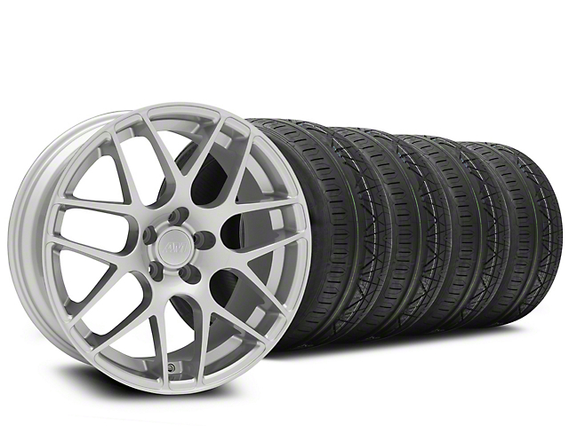 AMR Silver Wheel and NITTO INVO Tire Kit; 19x8.5 (05-14 Mustang)