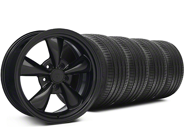 Bullitt Solid Black Wheel and Sumitomo Maximum Performance HTR Z5 Tire Kit; 18x8 (99-04 Mustang)
