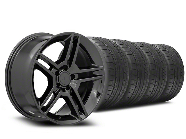 2010 GT500 Style Black Wheel and Mickey Thompson Tire Kit; 18x9 (05-14 Mustang)