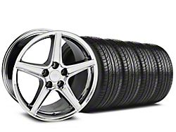 Saleen Style Chrome Wheel and Pirelli Tire Kit; 19x8.5 (05-14 Mustang GT, V6)