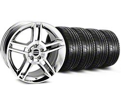 Staggered 2010 GT500 Style Chrome Wheel and Mickey Thompson Tire Kit; 19x8.5/10 (15-22 Mustang GT, EcoBoost, V6)