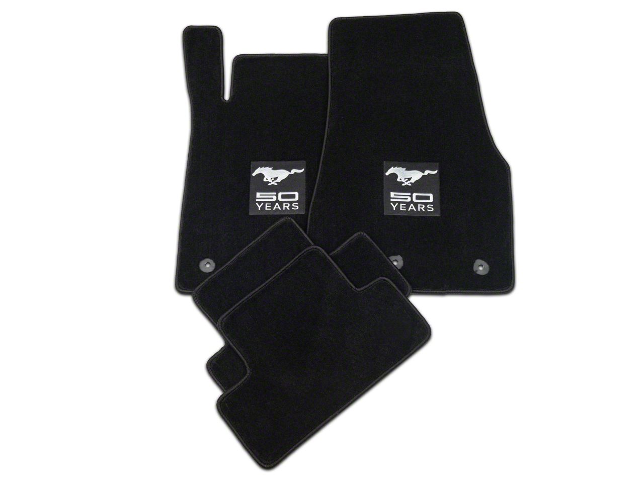 Lloyd Mustang Black Floor Mats - 50th Anniversary Logo 11841 (13-14 All ...