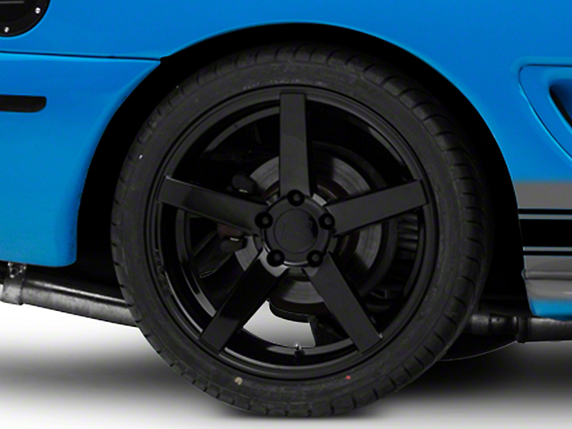 Rovos Wheels Durban Gloss Black Wheel; Rear Only; 18x10.5 (94-98 Mustang)