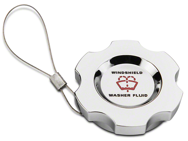 Modern Billet Windshield Washer Fluid Cap; Chrome (15-21 All)