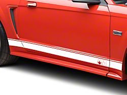 SEC10 Rocker Stripes with AM Logo; White (94-04 Mustang)