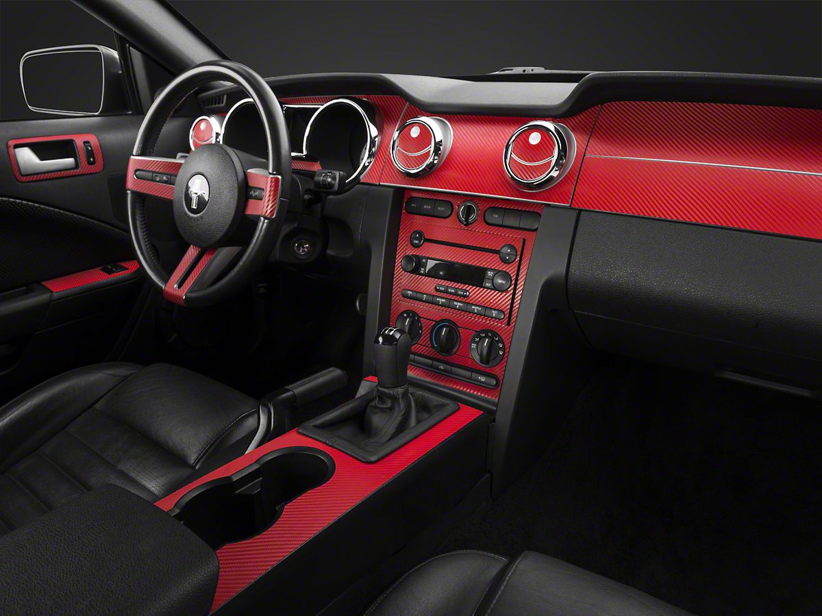 American Muscle Graphics Red Carbon Fiber Dash Kit 05 09 All