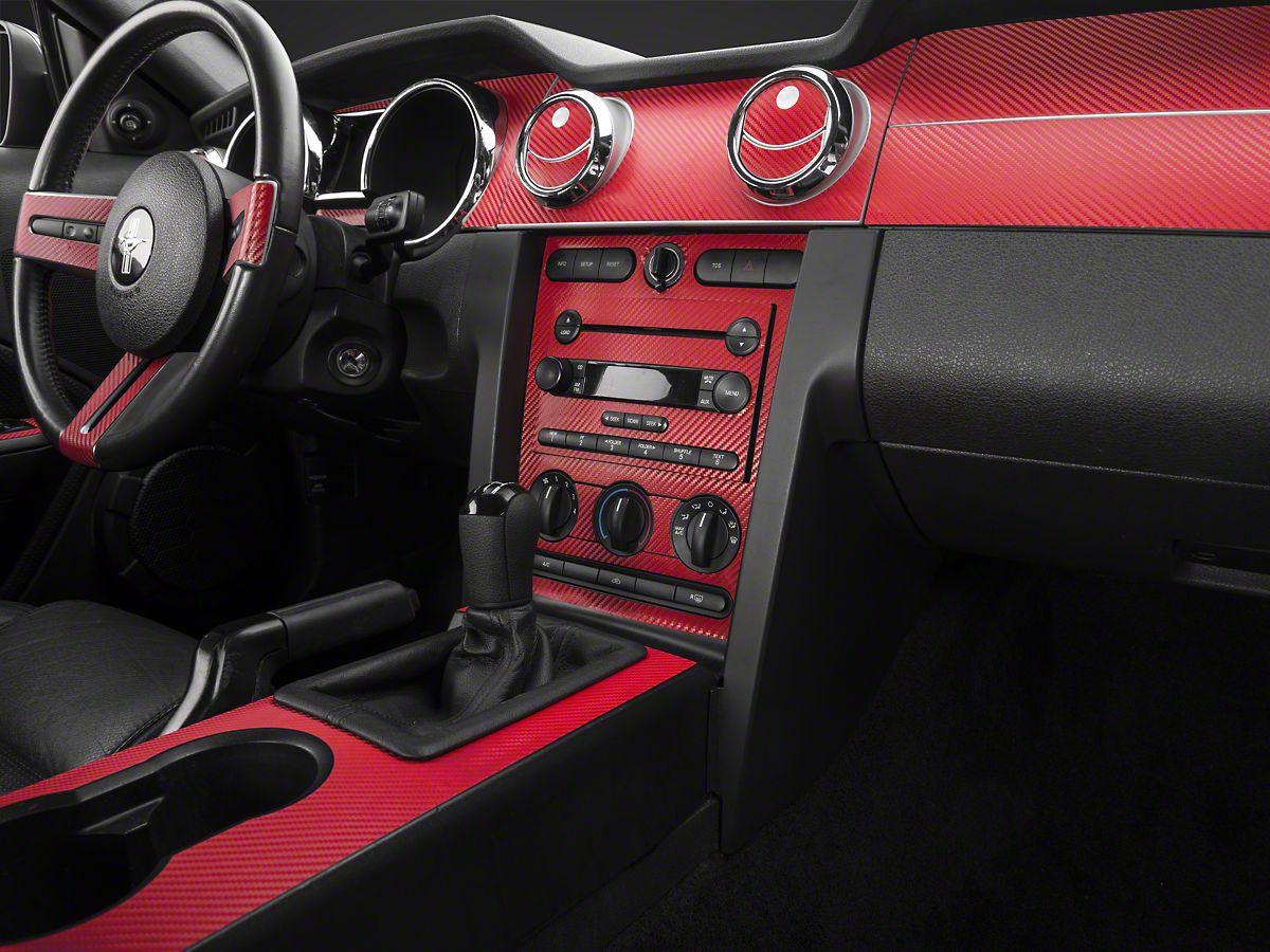 American Muscle Graphics Red Carbon Fiber Dash Kit 05 09 All