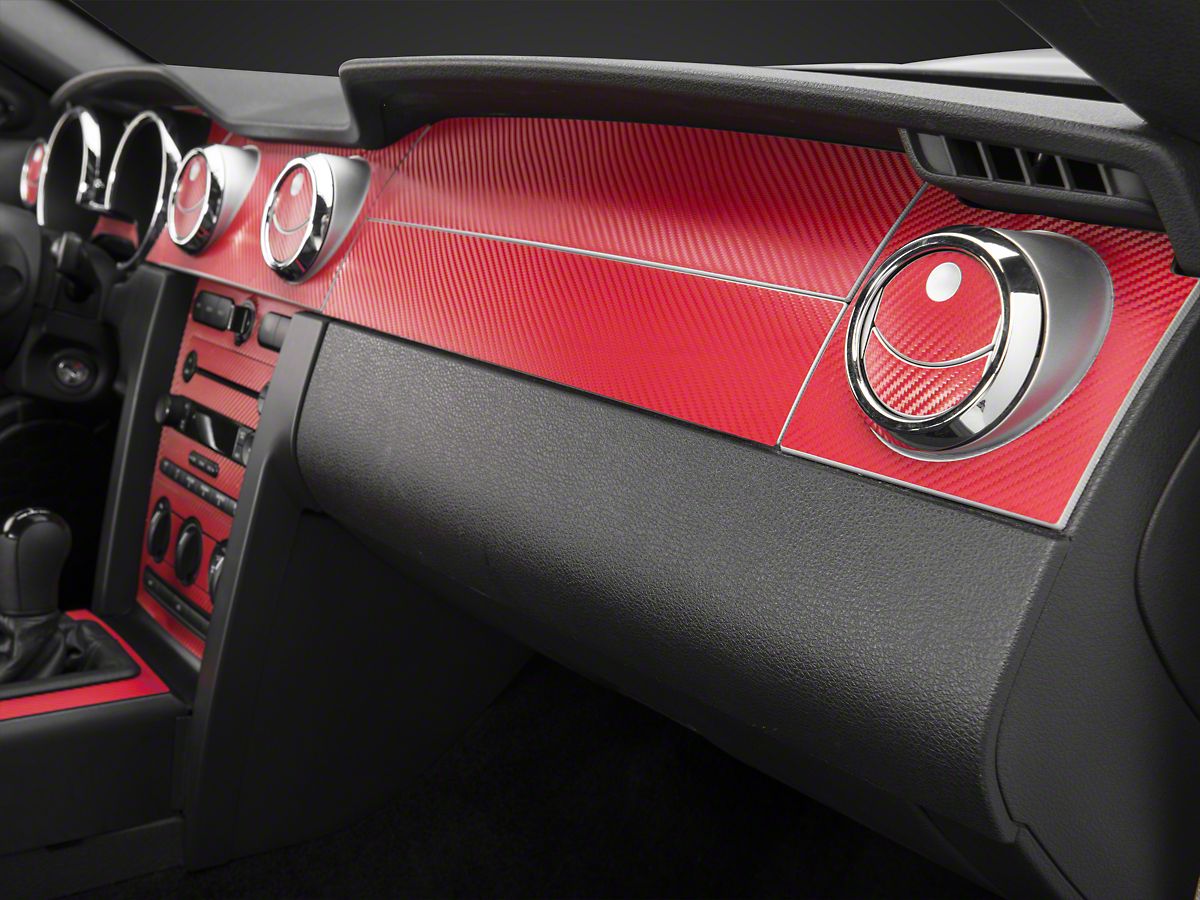 American Muscle Graphics Red Carbon Fiber Dash Kit 05 09 All