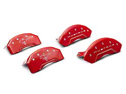 MGP Red Caliper Covers with Tri-Bar Pony Logo; Front and Rear (15-21 Standard EcoBoost, V6)