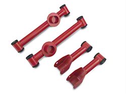 SR Performance Rear Upper and Lower Control Arms; Red (79-04 Mustang, Excluding 99-04 Cobra)