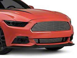 SpeedForm Modern Billet Retro Grille with 3-Piece Lower; Polished (15-17 Mustang GT)