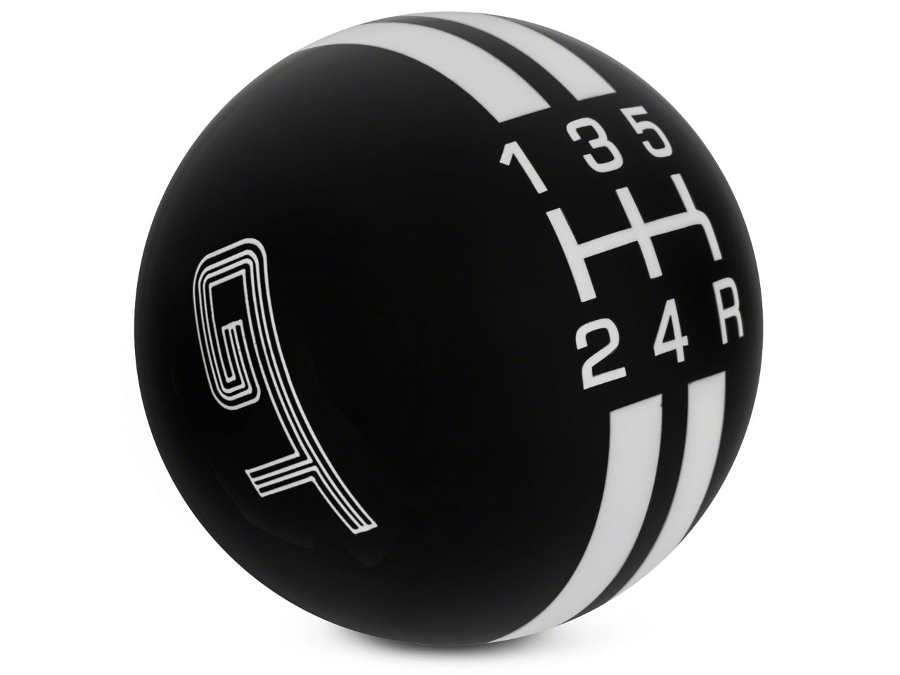 Mustang Rally Stripe 5 Speed Shift Knob W Gt Logo Blackwhite 05 10 Gt V6 Free Shipping 5872