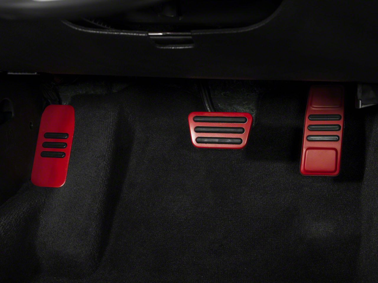 Mustang GT500 Style Pedal Covers Red (0514 w/ Automatic Transmission