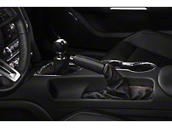 Alterum Premium Black Leather E-Brake Boot; Red Stitching (15-21 All)