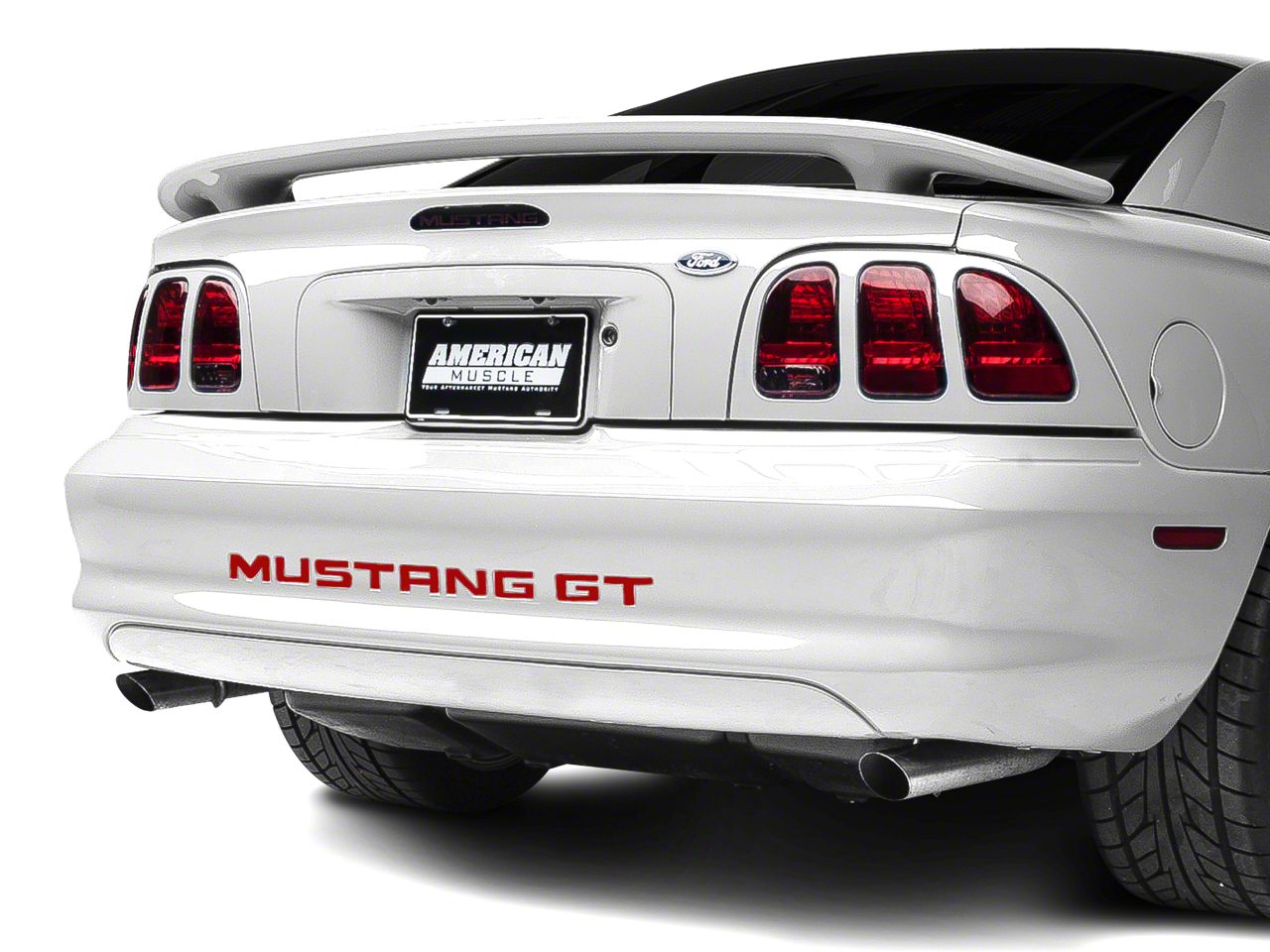 White Ford Mustang 1994 to 1998 Rear Bumper Letters Insert