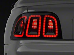 Raxiom Icon LED Tail Lights; Black Housing; Smoked Lens (96-98 Mustang)