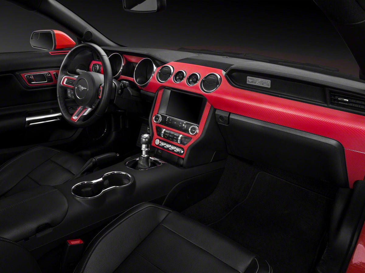 American Muscle Graphics Mustang Red Carbon Fiber Dash Kit