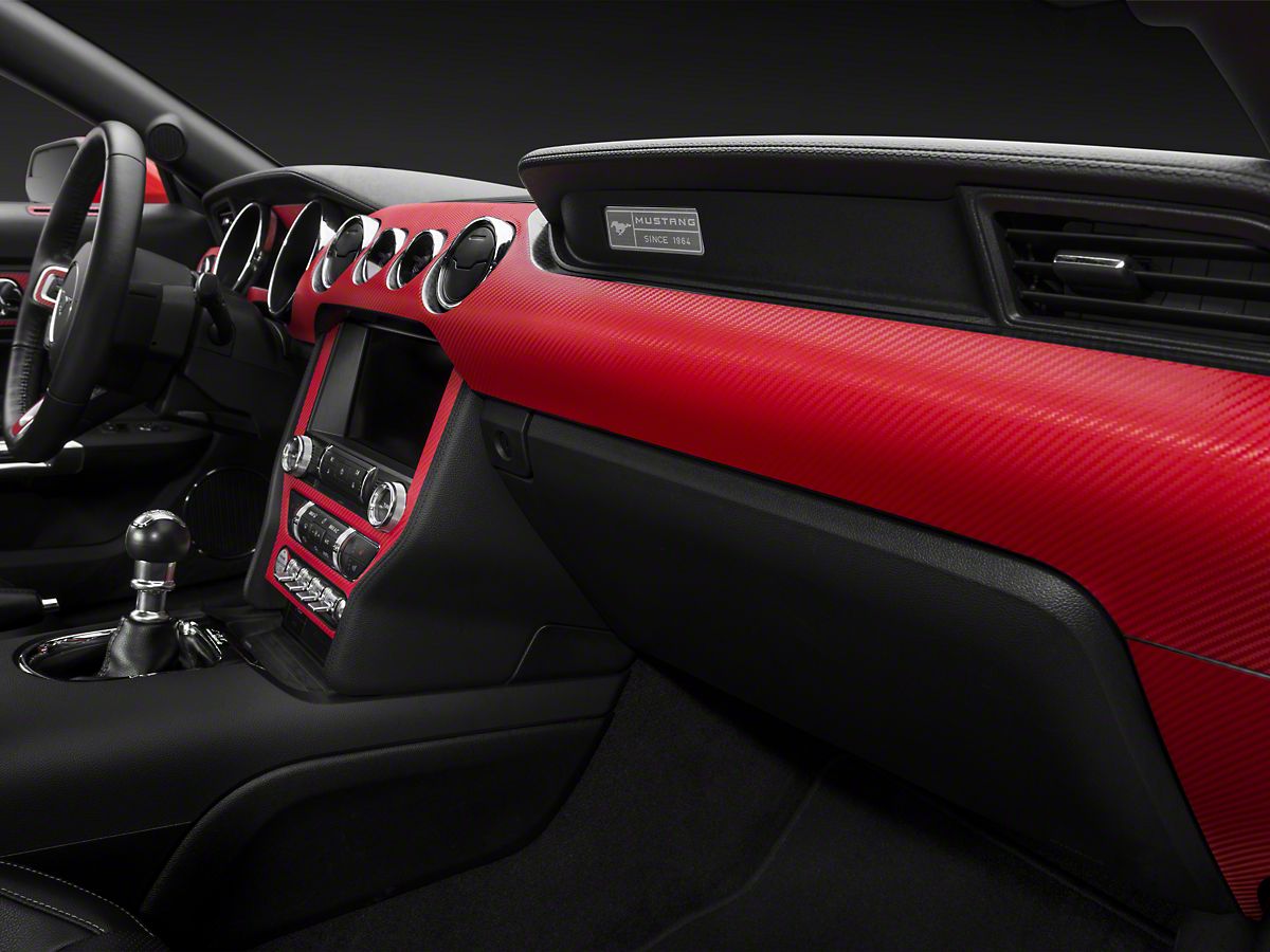 American Muscle Graphics Mustang Red Carbon Fiber Dash Kit